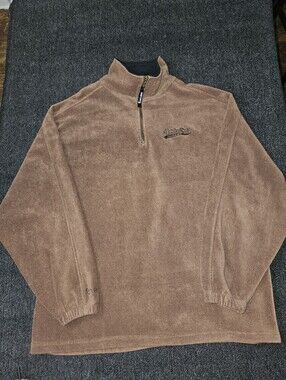 Vintage Spotlight Wrigley Field Chicago Brown 1/4-Zip Fleece Pullover Men's XL